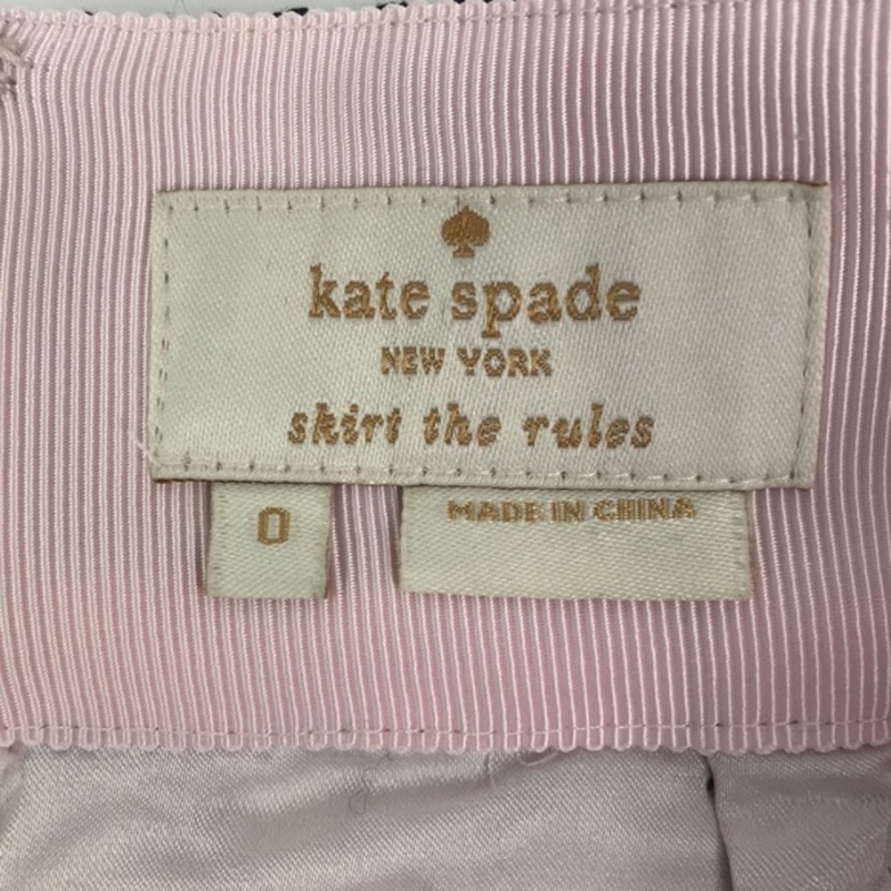 KATE SPADE Navy Pink Lace Pencil Skirt sz 0 - Picture 7 of 10